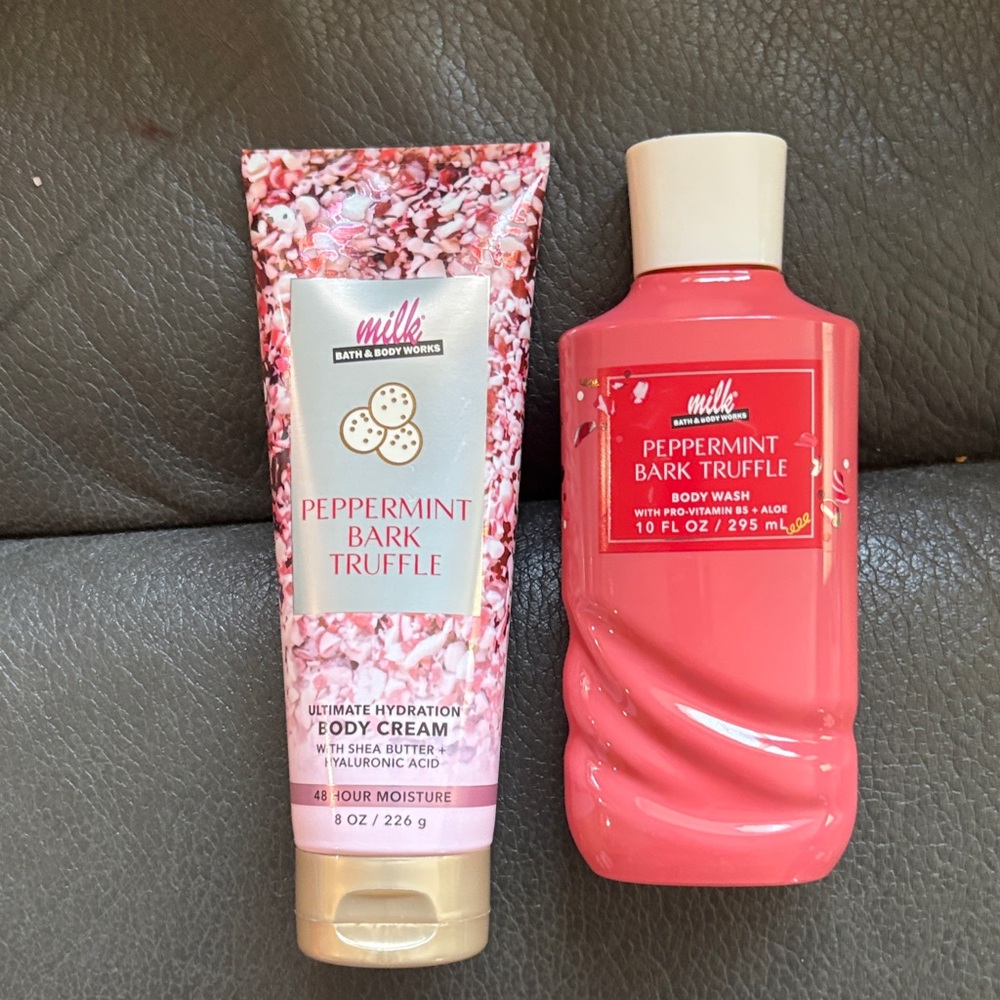 Bath and body peppermint bark truffle body care set